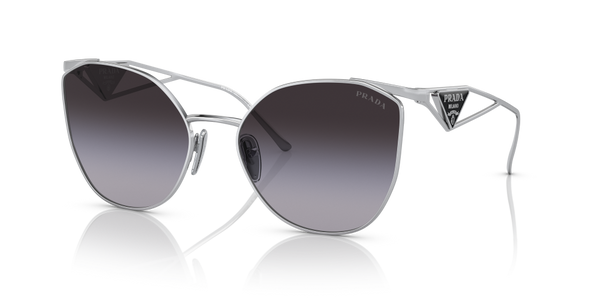 Prada Irregular Non-Polarized Sunglasses - Silver/Gray Gradient