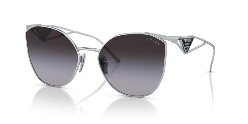 Prada Irregular Non-Polarized Sunglasses - Silver/Gray Gradient