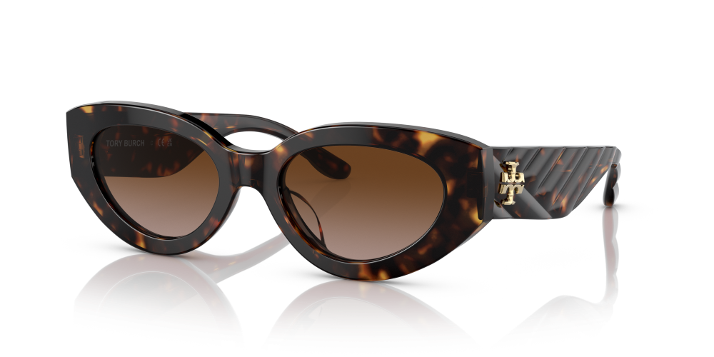 Tory Burch Kira Cat Eye Non-Polarized Sunglasses - Dark Tortoise/Brown Gradient