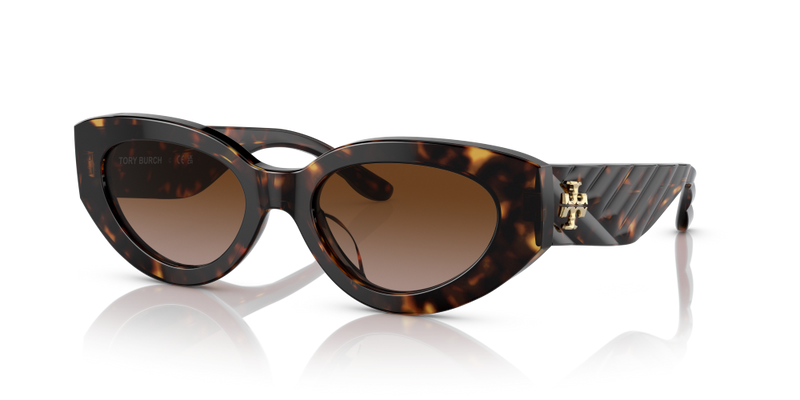 Tory Burch Kira Cat Eye Non-Polarized Sunglasses - Dark Tortoise/Brown Gradient