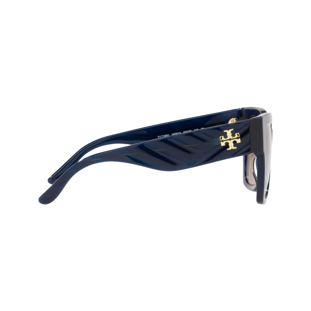 Tory Burch Square Non-Polarized Sunglasses - Transparent Navy/Brown Gradient