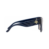 Tory Burch Square Non-Polarized Sunglasses - Transparent Navy/Brown Gradient