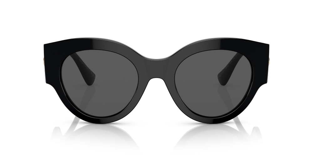 Versace Round Non-Polarized Sunglasses - Black/Dark Gray