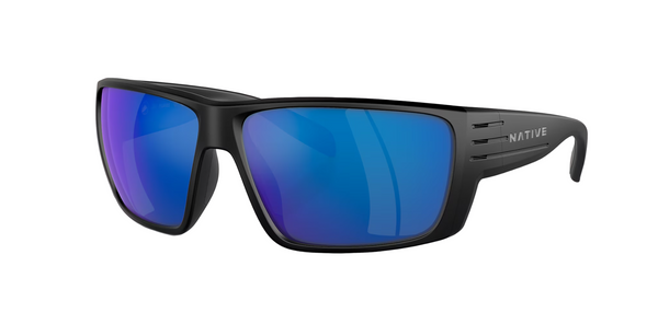 Native Griz Matte Black Frame - Blue Reflex Lens - Polarized Sunglasses