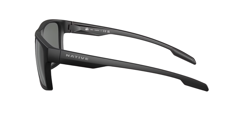 Native Breck Matte Black Frame - Grey Lens - Polarized Sunglasses
