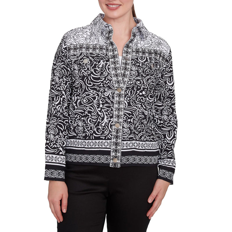 Ruby Rd Jacket Ruby Rd. Womens Abstract Botanical Luxe Voile Jacket – ShopCGX