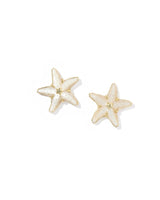 Kendra Scott Parker Starfish Gold Stud Earrings - Natural Mother Of Pearl