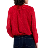 Nautica Womens Long-Sleeve Ruffle Top