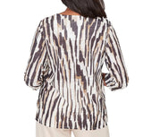 Ruby Rd. Womens Animal Print Pleated Top