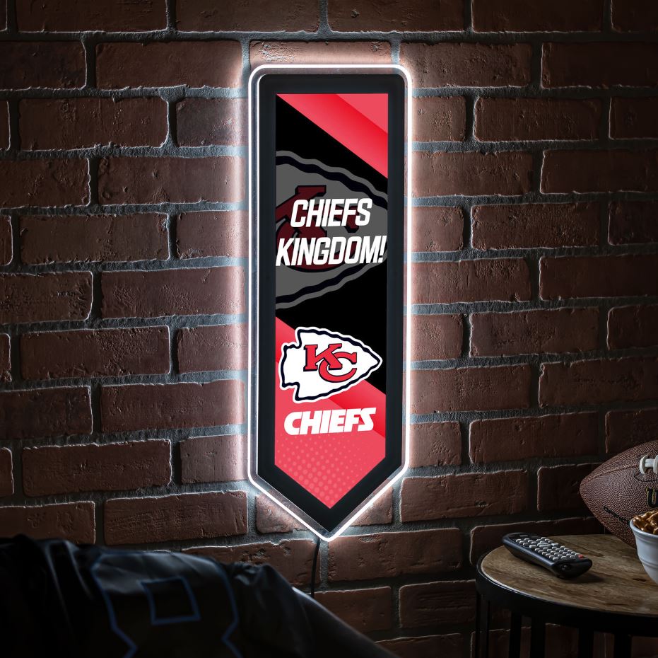 Evergreen Kansas City Chiefs Pennant 9" x 23" LED Lighted Sign