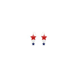 FAF Patriotic Red, White, & Blue Linear Stars Earrings