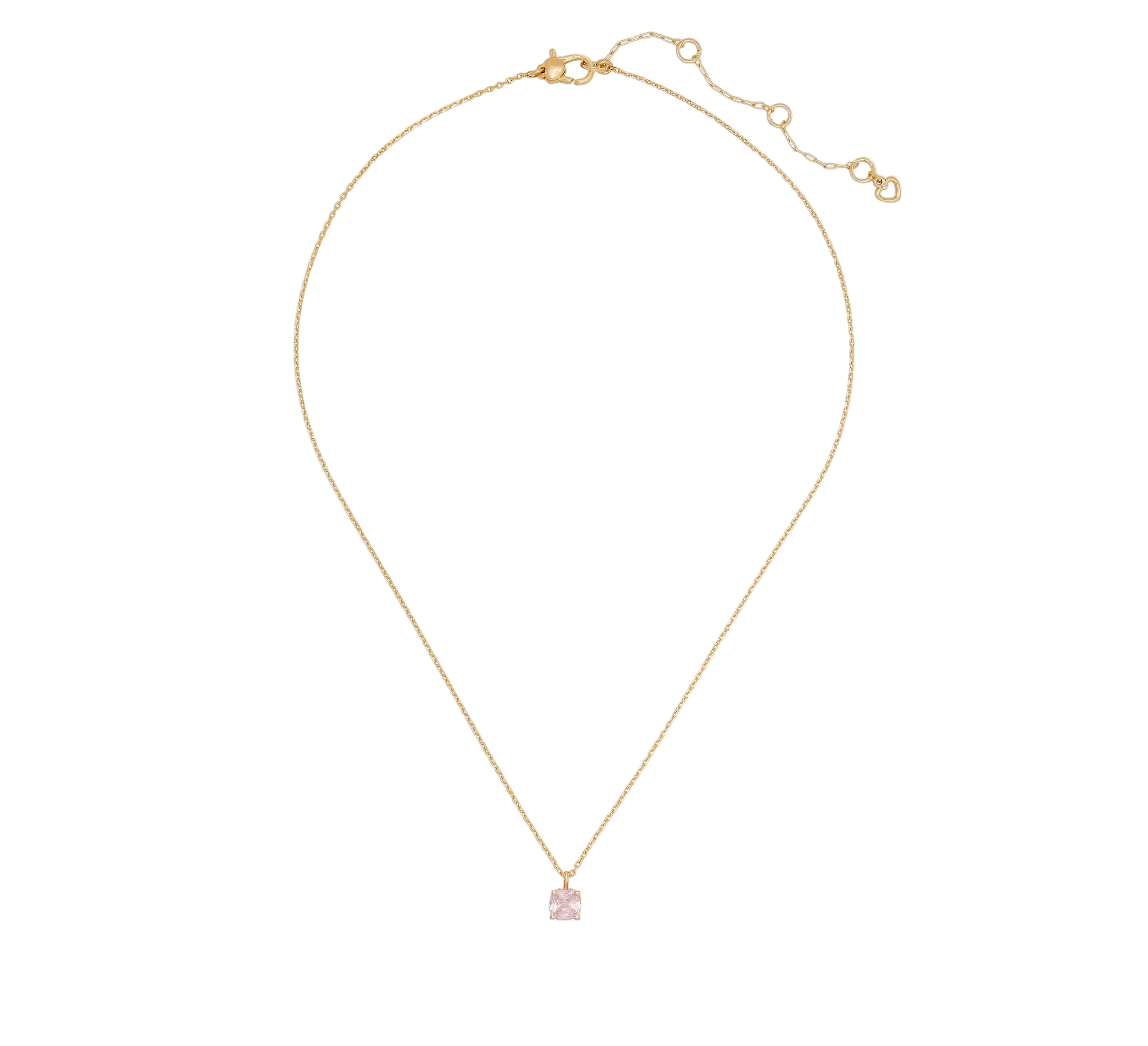 Kate Spade Little Luxuries Pink 6mm Square Pendant Necklace