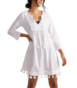 Vineyard Vines Womens Tassel Tunic Cover-Up Dress