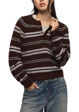 Lucky Brand Womens Cloud Soft Striped Henley Shirt
