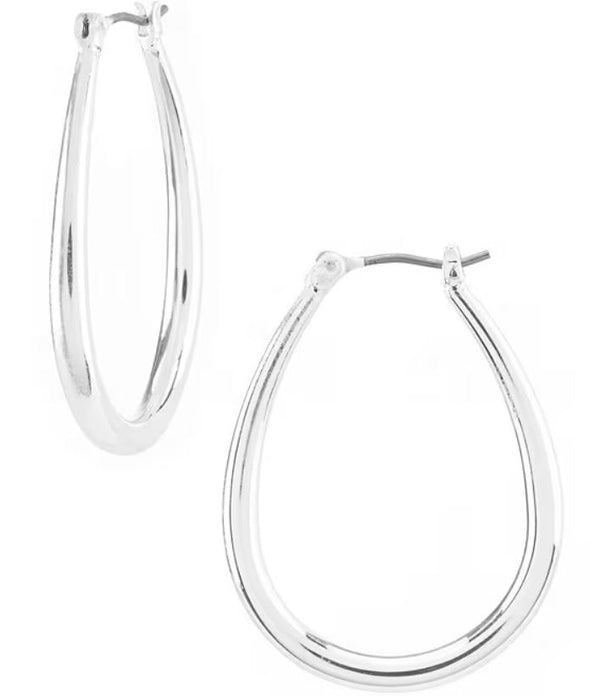 Lauren Ralph Lauren Silver Tear Drop Hoop Earrings