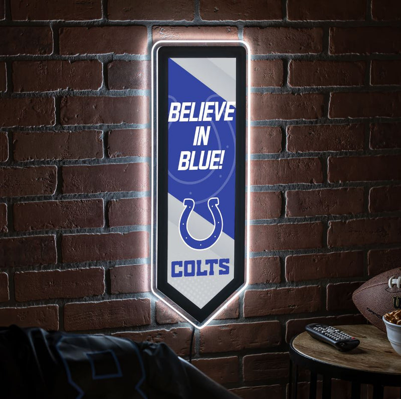 Evergreen Indianapolis Colts Pennant 9" x 23" LED Lighted Sign