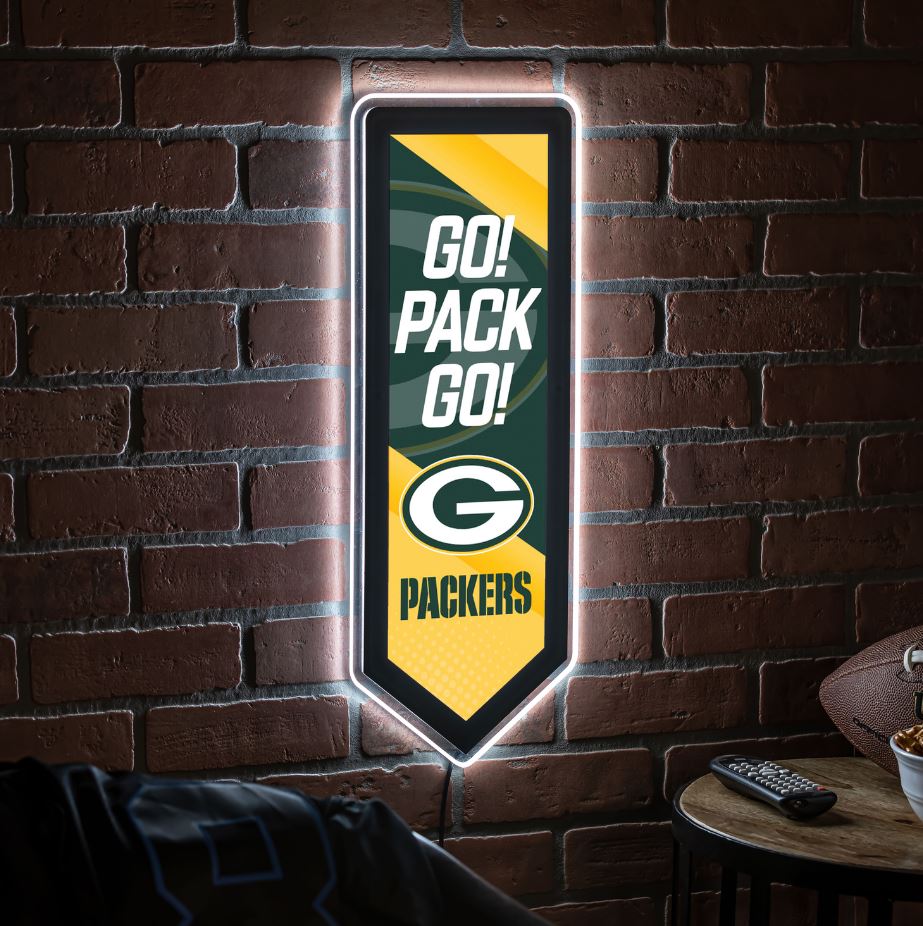 Evergreen Green Bay Packers Pennant 9" x 23" LED Lighted Sign