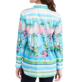 Nautica Womens Cotton Scenic Blouse