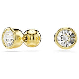 Swarovski Imber Stud Earrings - Round cut, White, Gold-tone plated