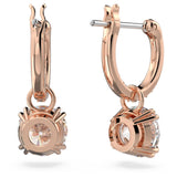 Swarovski Stilla Drop Earrings - Round cut, White, Gold-tone plated