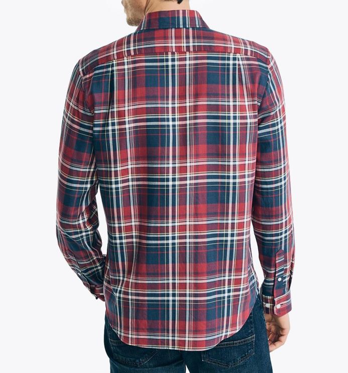 Nautica Mens Sustainably Crafted Plaid Long Sleeve Shirt