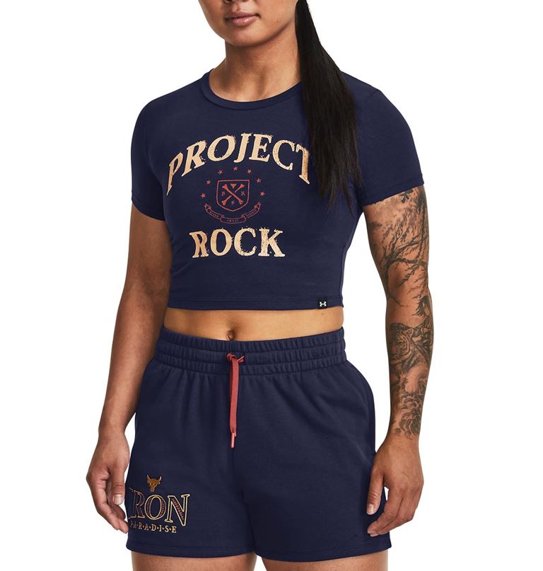 Under Armour Womens Project Rock Arena Baby T Short Sleeve T-Shirt