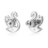 Swarovski Iconic Swan Stud Earrings - Swan, White, Rhodium plated