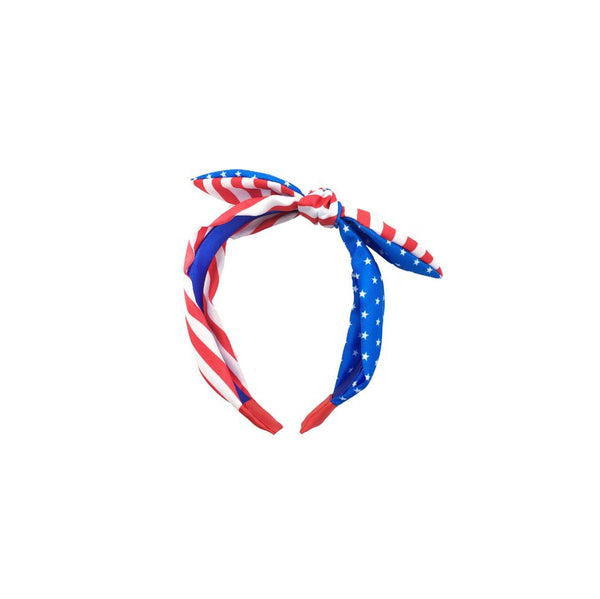 FAF Patriotic Stars & Stripes Bow Headband