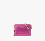 Kate Spade Natasha Metallic Pebbled Leather Chain Compact Wristlet