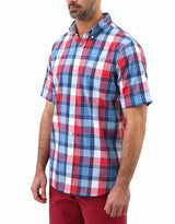 Chaps Mens Easy Care Poplin Short Sleeve Button Down Shirt