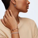 Swarovski Symbolica Hoop Earrings - Evil eye, Blue, Rose gold-tone plated