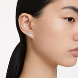 Swarovski Iconic Swan Stud Earrings - Swan, White, Rhodium plated