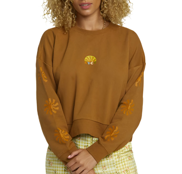 RVCA Womens Shine Pullover Cropped Sweatshirt