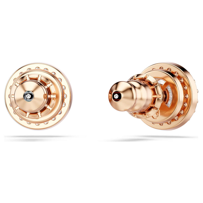 Swarovski Constella Stud Earrings - Round cut, Pavé, White, Rose gold-tone plated