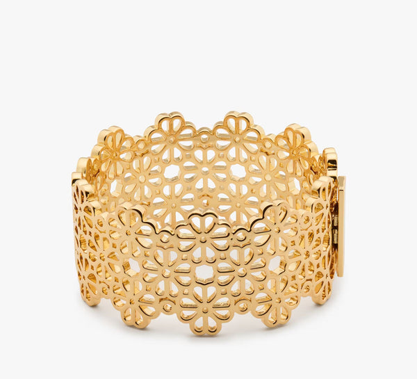 Kate Spade Spade Flower Lace Statement Bangle - Gold