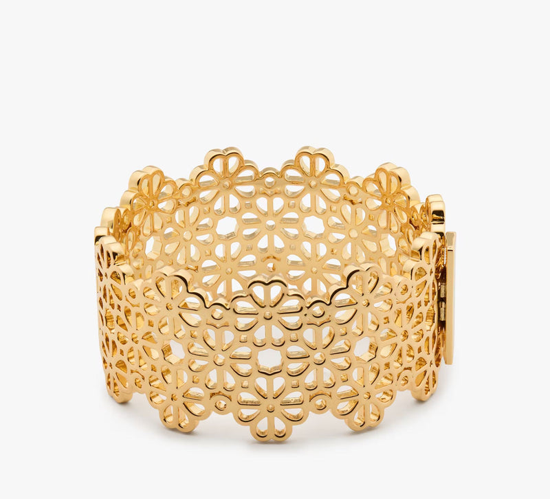Kate Spade Spade Flower Lace Statement Bangle - Gold
