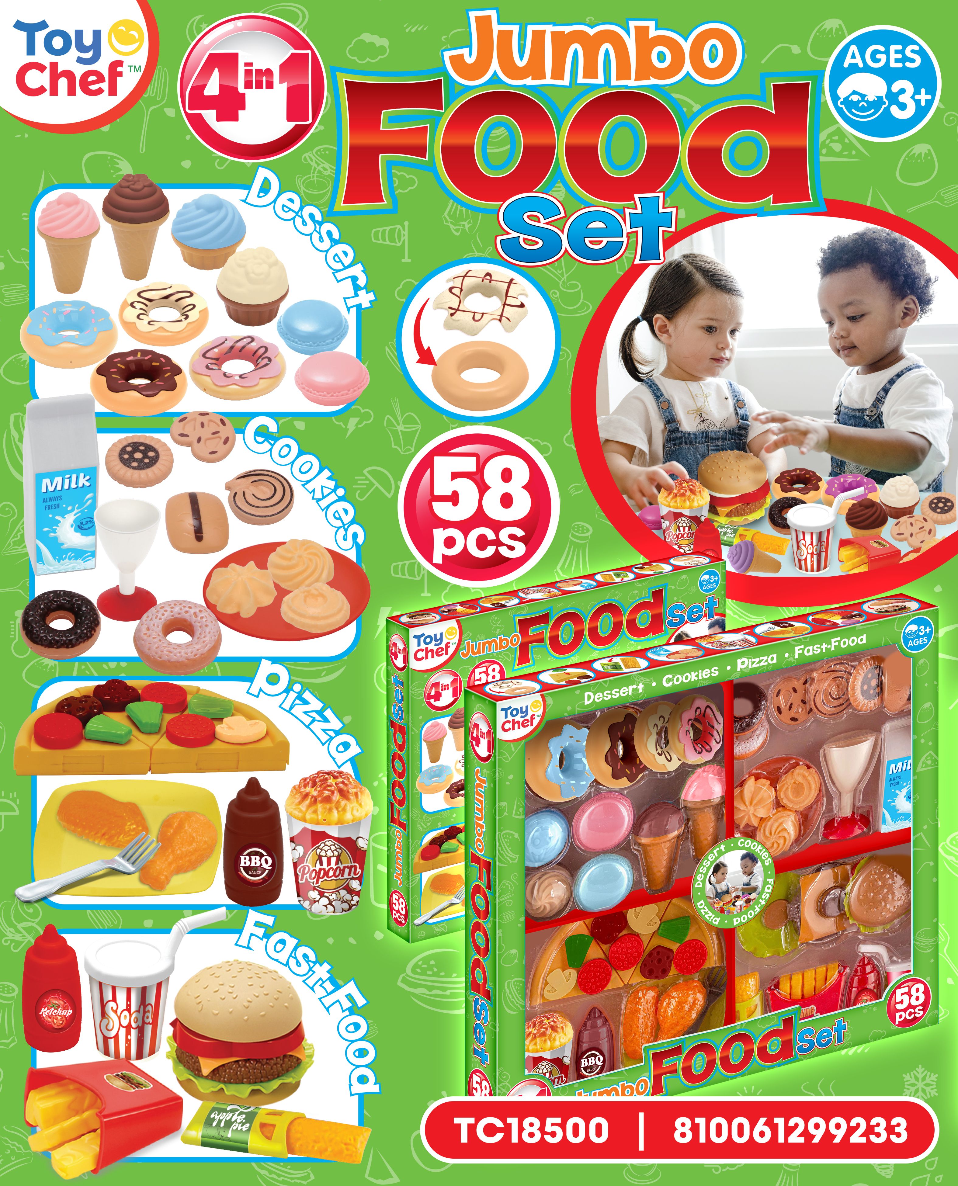 Toy Chef Food Play Set Deluxe 4 Pack ShopCGX