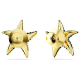 Swarovski Idyllia Stud Earrings - Crystal pearl, Starfish, Small, Multicolored, Gold-tone plated