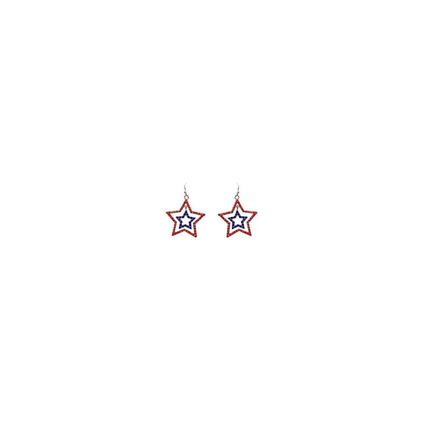 FAF Patriotic Red, White, & Blue Star Earrings
