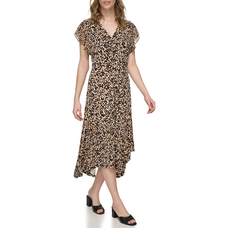 Calvin Klein Printed Matte Jersey Dress