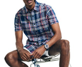 Tommy Bahama Mens Madras Plaid Short Sleeve Button Down Shirt