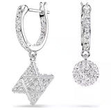 Swarovski Hoop Star & Sphere Crystal Drop Earrings