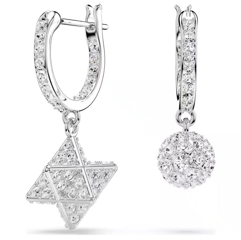 Swarovski Hoop Star & Sphere Crystal Drop Earrings