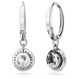 Swarovski Constella Drop Earrings - Round cut, Pavé, White, Rhodium plated