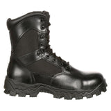 Rocky Mens AlphaForce Zipper Composite Toe Public Service Boots - Black