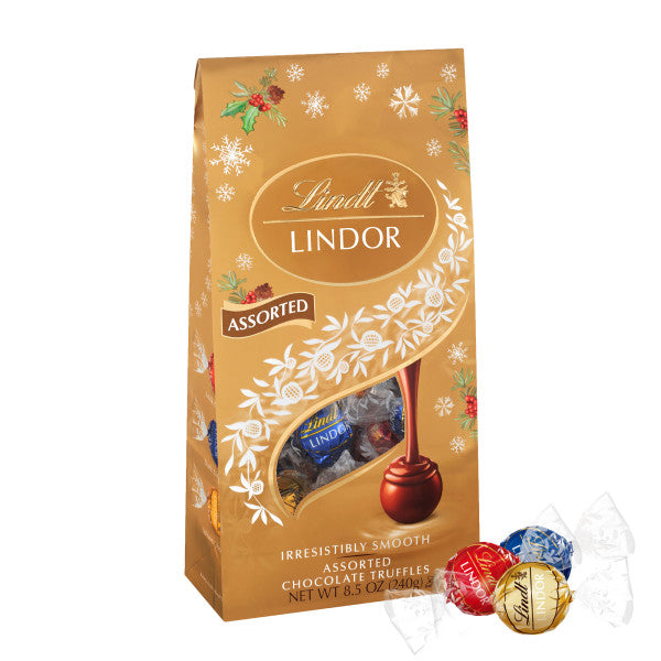 Lindt LINDOR Assorted Chocolate Candy Truffles with Smooth Melting Truffle Center 8.5 oz.