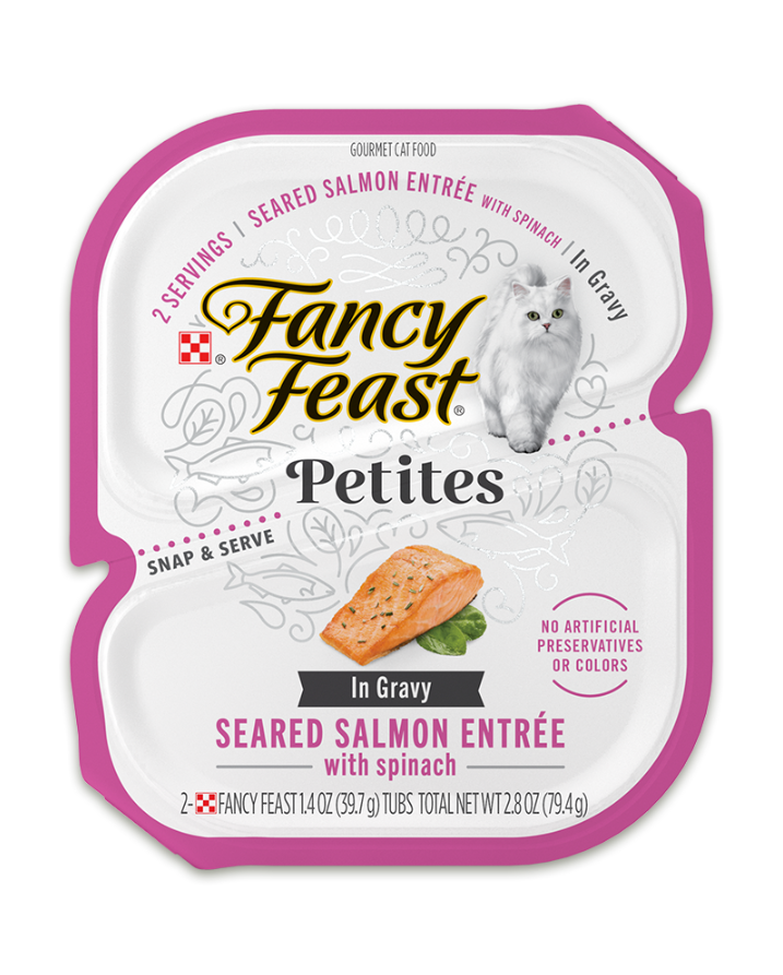 Purina Fancy Feast Petites Seared Salmon Entrée With Spinach In Gravy Wet Cat Food - 2.8 oz.