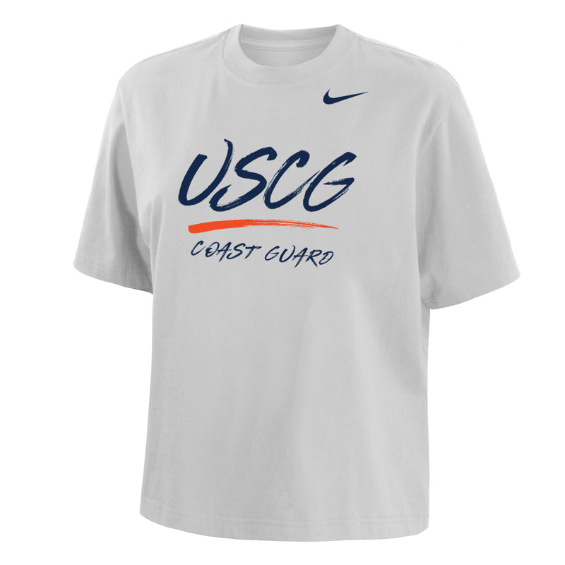 Coast Guard Nike Womens Boxy Cotton Short Sleeve T-Shirt