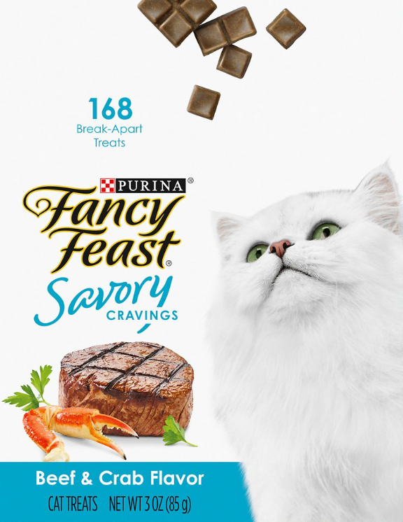 Purina Fancy Feast Savory Cravings Beef & Crab Flavor Cat Treats - 3 oz.