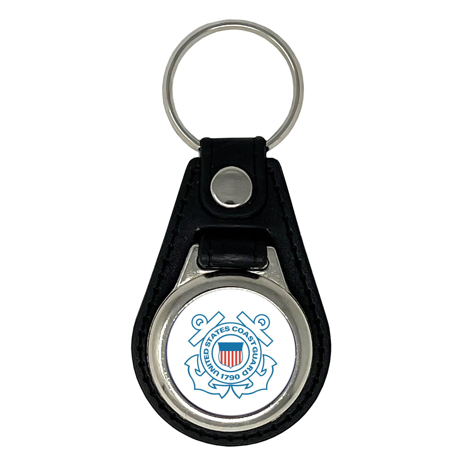 Coast Guard Leather Round Key Fob